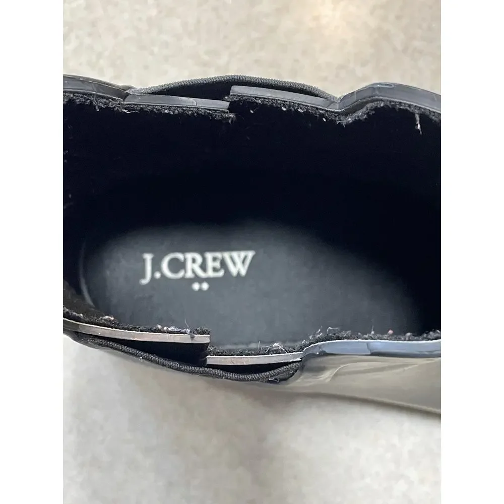 J. Crew Rain Boots Women’s Size 11 Black Chelsea Shoes Rubber Pull On Outdoors